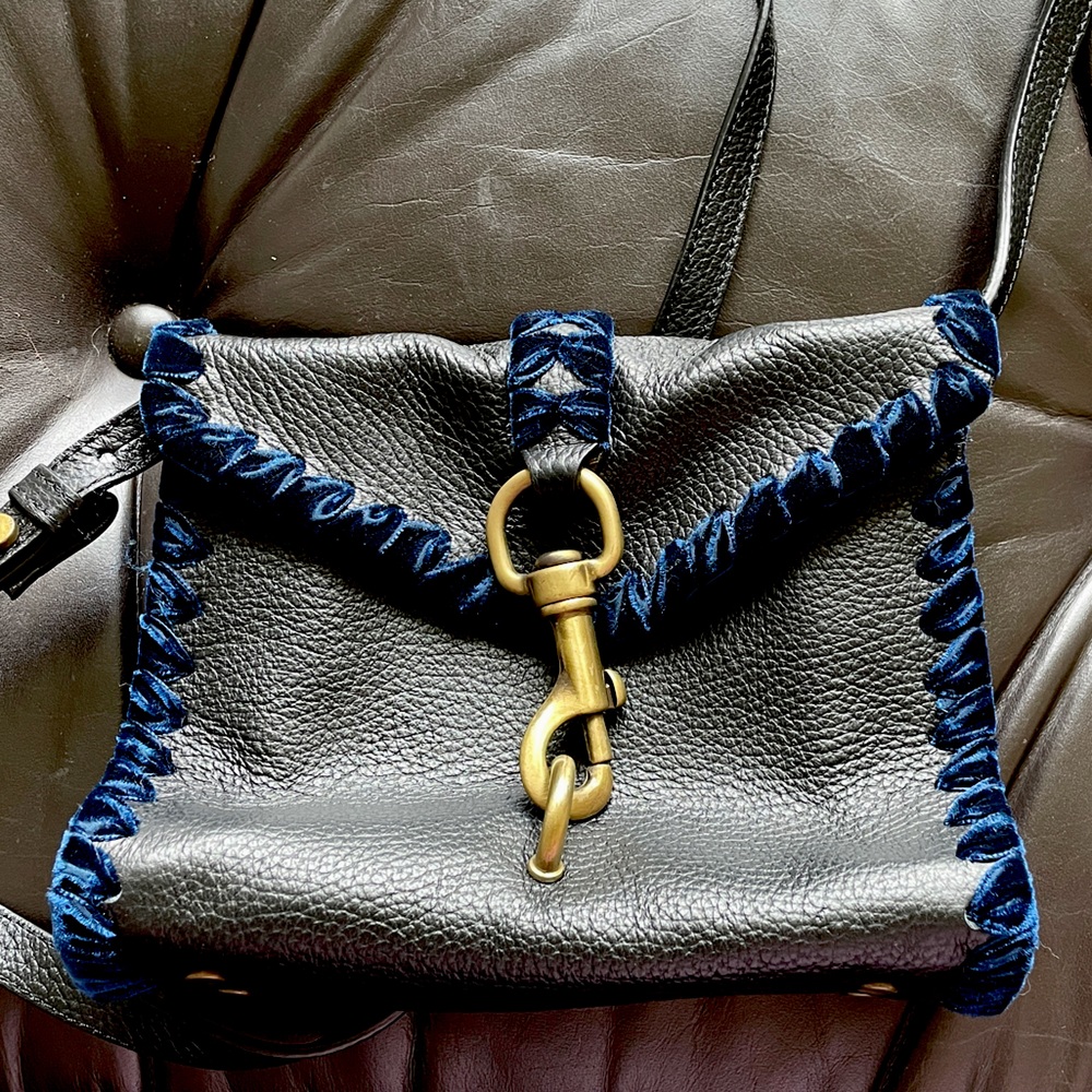 Maliparmi leather crossbody bag velvet trim